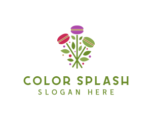 Colorful Macaroon Flower logo design