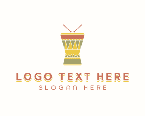 Bongo Drum - African Music Drum logo design