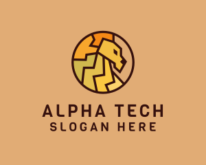 Alpha - Geometric Lion Animal logo design