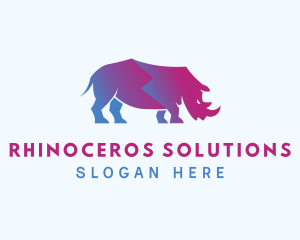 Wildlife Rhinoceros Zoo logo design