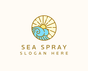 Beach Resort Sunset logo design