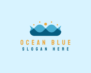 Navy - Ocean Wave Crown logo design