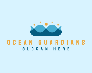 Ocean Wave Crown logo design