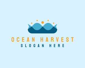 Ocean Wave Crown logo design