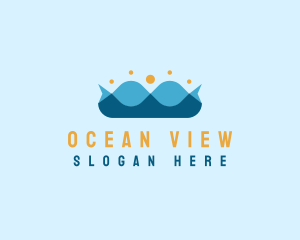 Ocean Wave Crown logo design