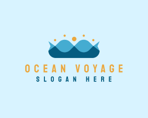 Ocean Wave Crown logo design