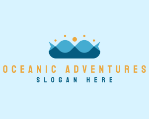 Ocean Wave Crown logo design