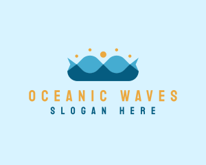 Ocean Wave Crown logo design