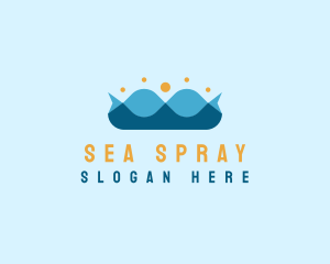 Ocean Wave Crown logo design