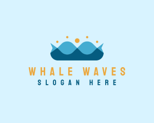 Ocean Wave Crown logo design