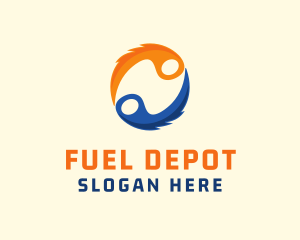 Gasoline - Flame Water Energy logo design