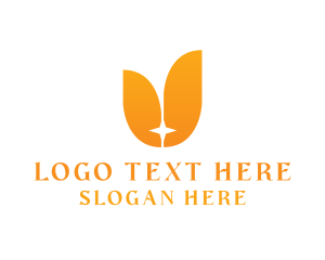 Letter U - Orange Star Tulip logo design