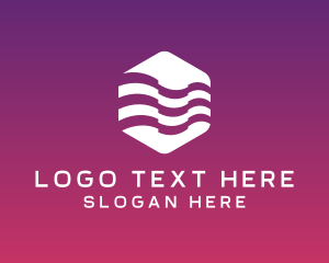 Polygon - Modern Stripe Flag logo design