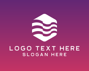 Hexagon - Modern Stripe Flag logo design