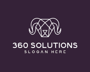 Geometric Polygon Ram logo design