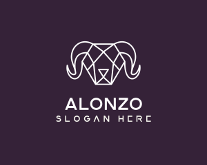 Geometric Polygon Ram logo design