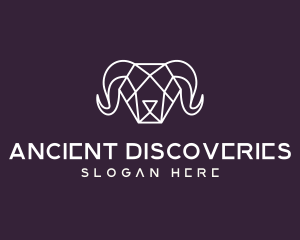 Geometric Polygon Ram logo design