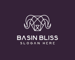 Geometric Polygon Ram logo design