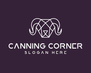 Geometric Polygon Ram logo design