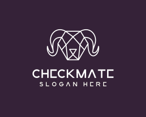 Geometric Polygon Ram logo design