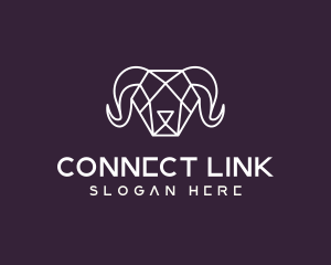 Geometric Polygon Ram logo design