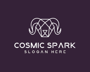 Geometric Polygon Ram logo design