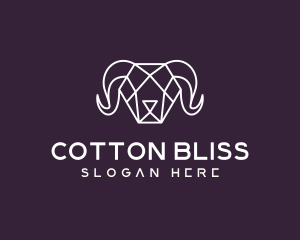 Geometric Polygon Ram logo design