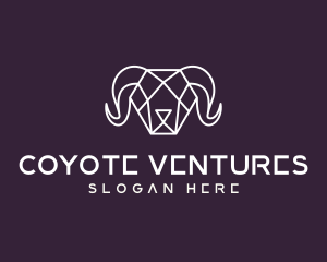 Geometric Polygon Ram logo design