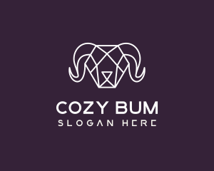 Geometric Polygon Ram logo design