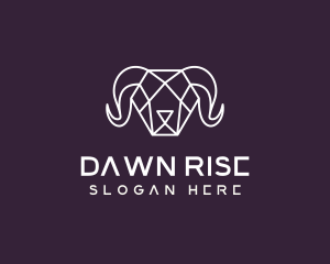 Geometric Polygon Ram logo design