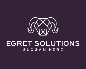 Geometric Polygon Ram logo design