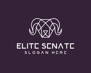 Geometric Polygon Ram logo design