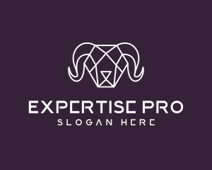 Geometric Polygon Ram logo design