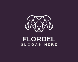 Geometric Polygon Ram logo design