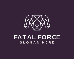 Geometric Polygon Ram logo design