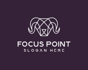 Geometric Polygon Ram logo design