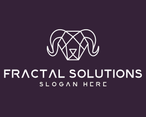 Geometric Polygon Ram logo design