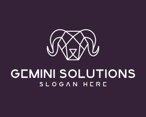 Geometric Polygon Ram logo design