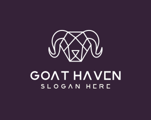 Geometric Polygon Ram logo design