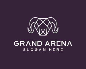 Geometric Polygon Ram logo design