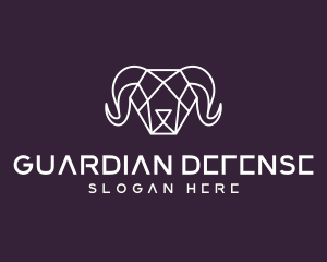 Geometric Polygon Ram logo design