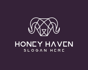 Geometric Polygon Ram logo design