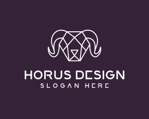 Geometric Polygon Ram logo design