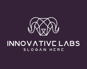 Geometric Polygon Ram logo design