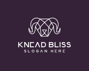 Geometric Polygon Ram logo design