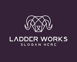 Geometric Polygon Ram logo design