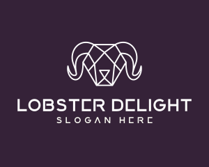 Geometric Polygon Ram logo design