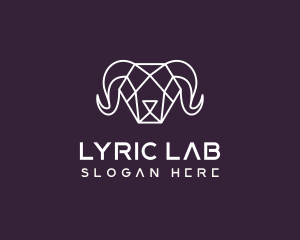 Geometric Polygon Ram logo design