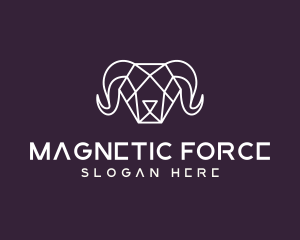 Geometric Polygon Ram logo design