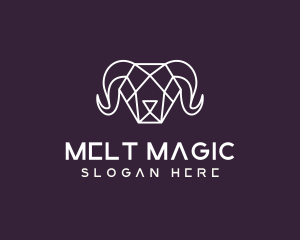 Geometric Polygon Ram logo design